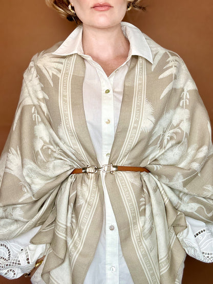 Shadow Palms Beige Scarf