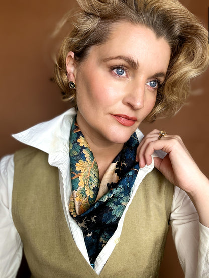 French Tapestry Scarf 50cm x 50cm- NEW