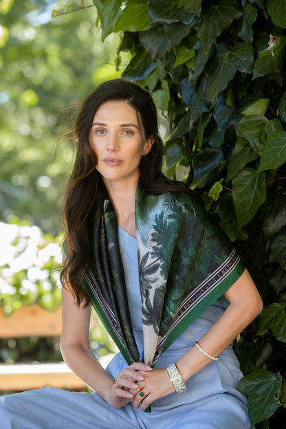 Palm Landscape Silk Scarf