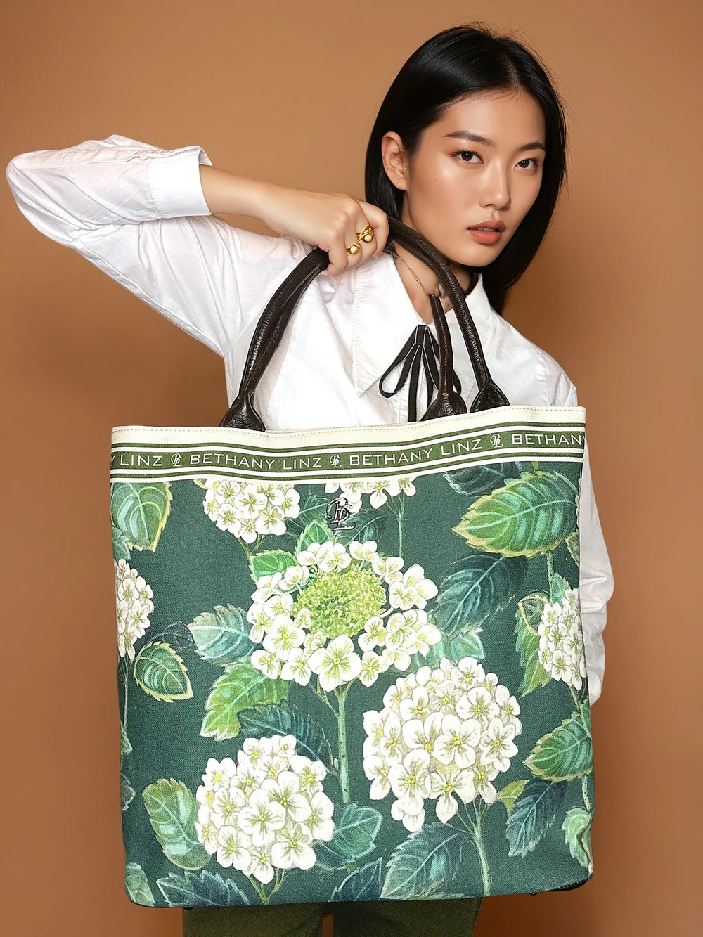 Green Hydrangea - Large Tote Bag