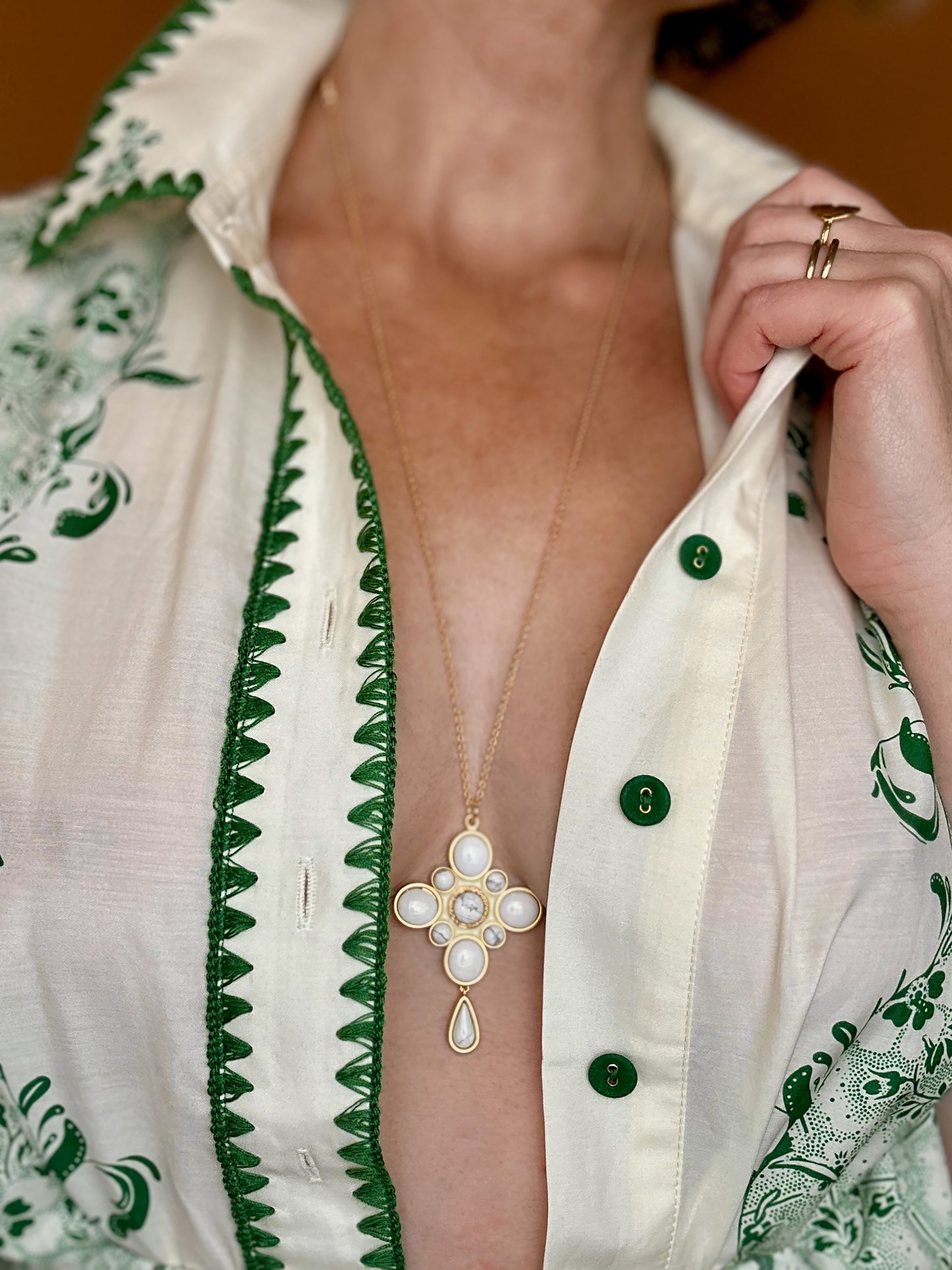 Southern Cross Pendant- White Turquoise