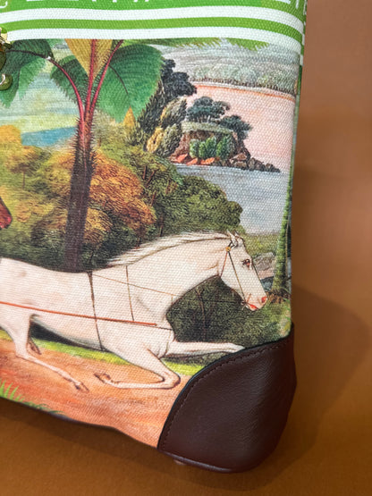 The Race - Small Tote with Bamboo Handles