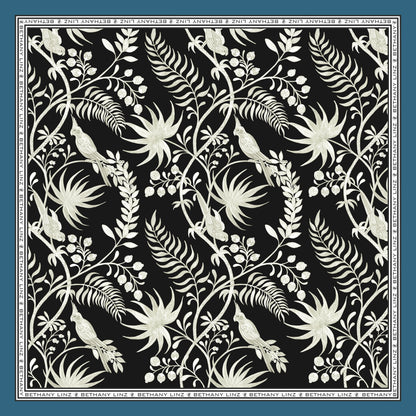 Tropicana Black Silk Scarf