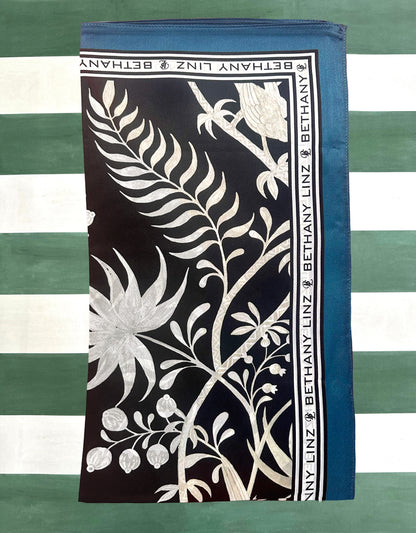 Tropicana Black Silk Scarf
