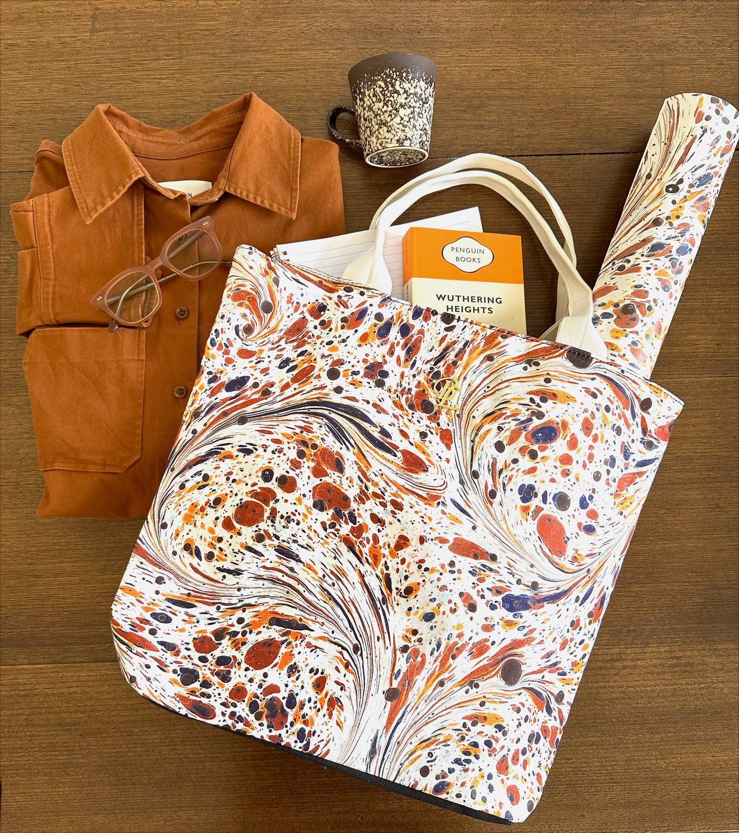 Marble Swirls Tote Bag