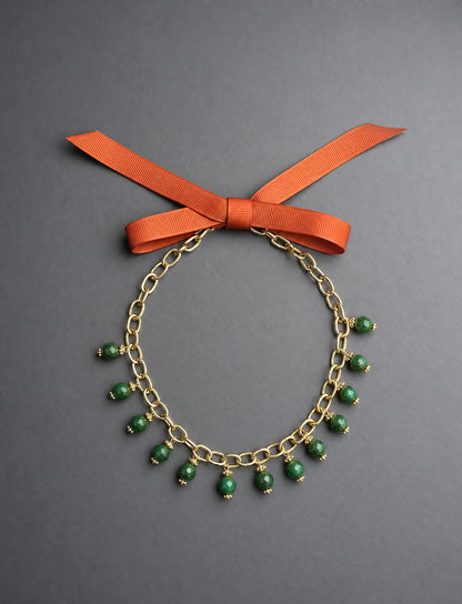 Bow Necklace- Green