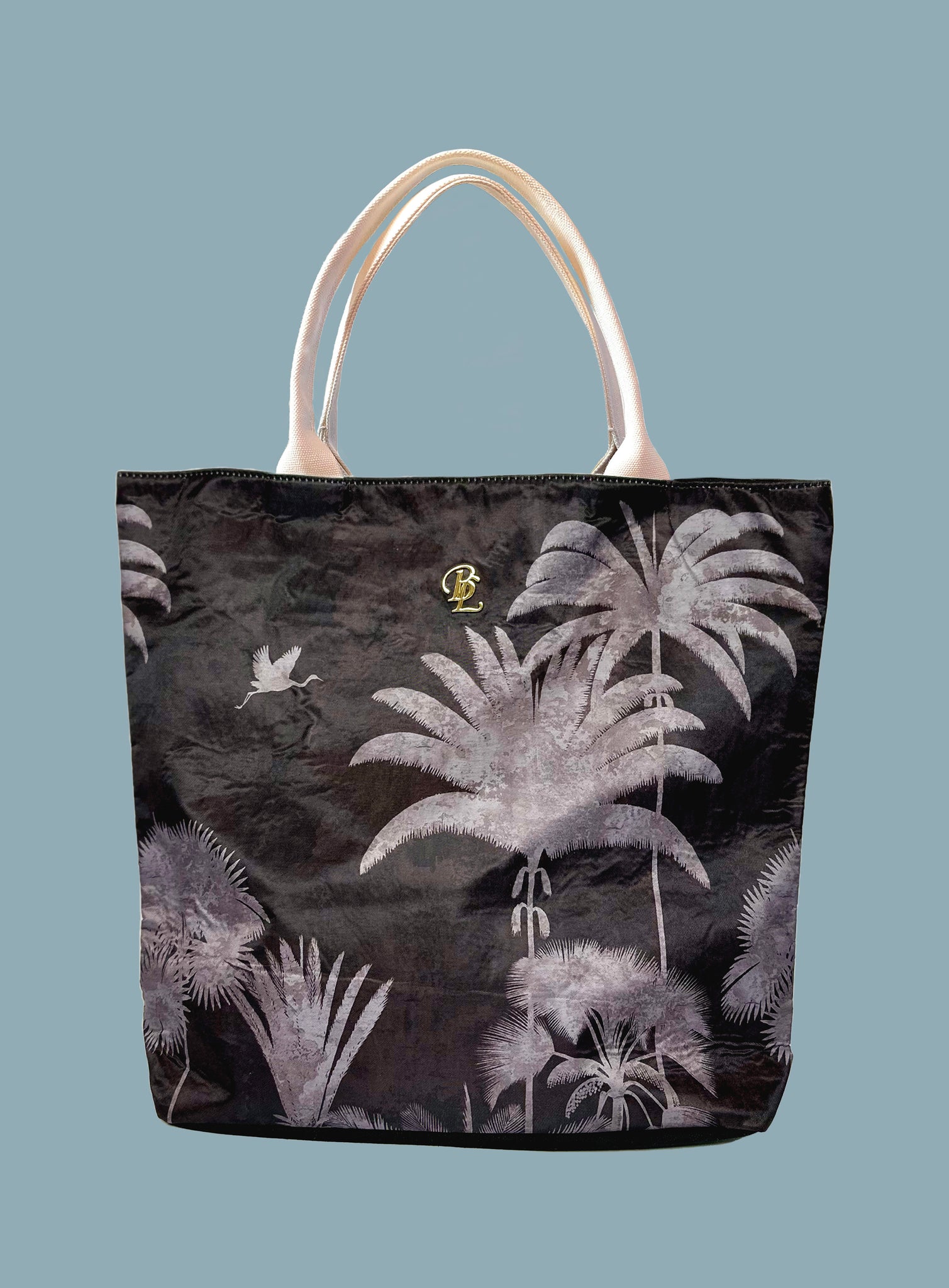Shadow Palm Tote Bag Black