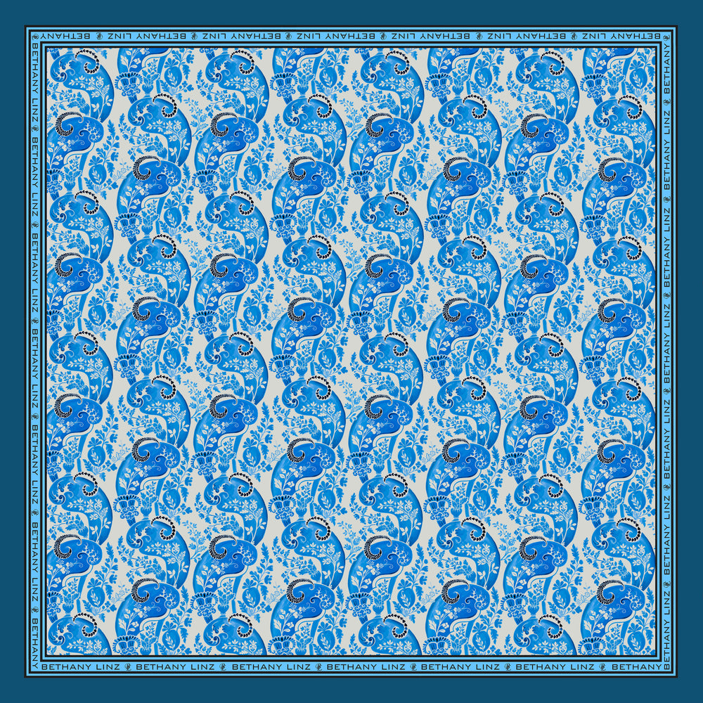Blue Paisley Scarf