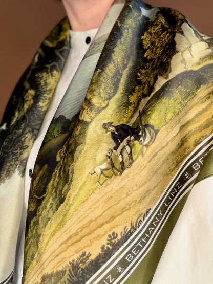 English Landscape Silk Scarf