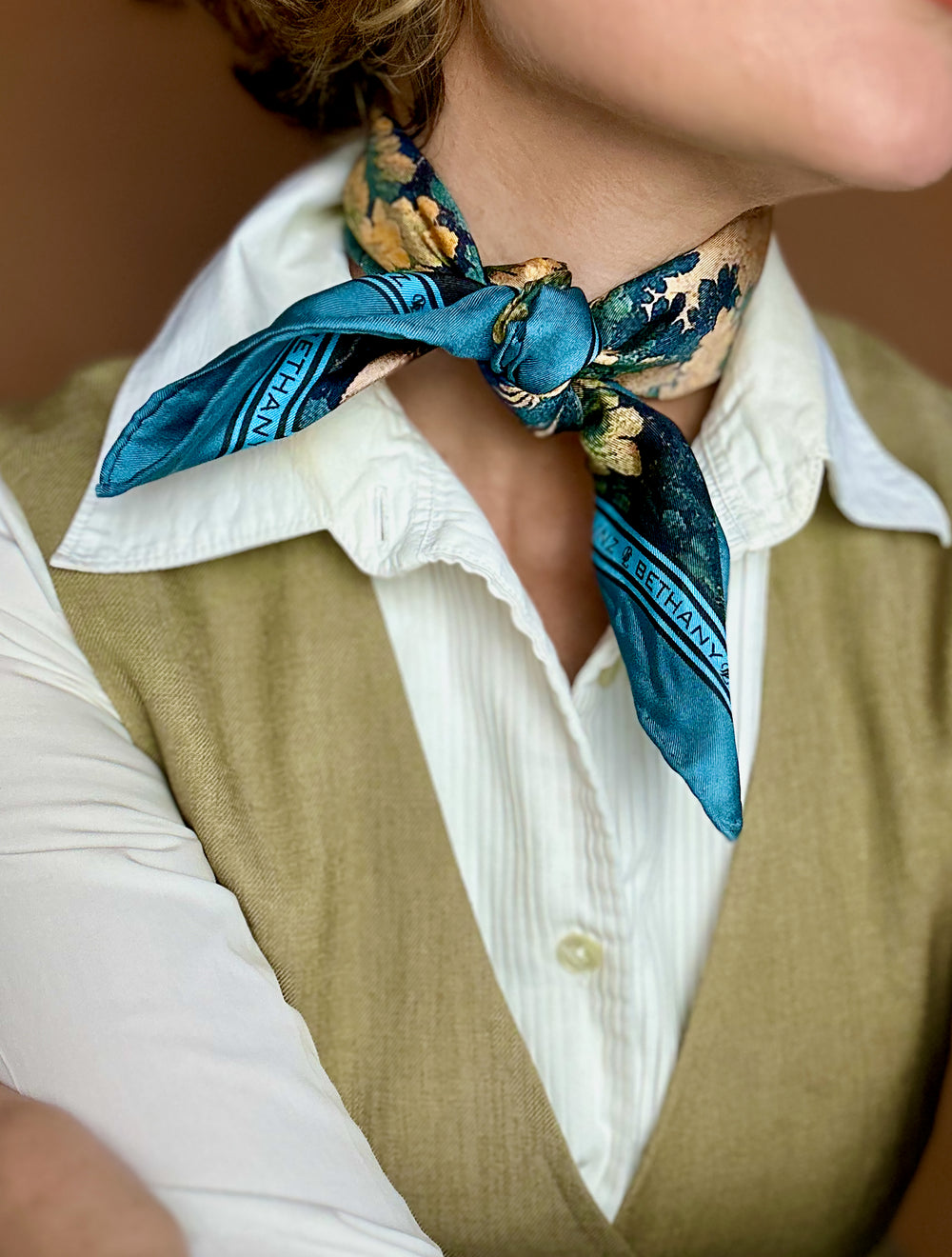 French Tapestry Scarf 50cm x 50cm- NEW