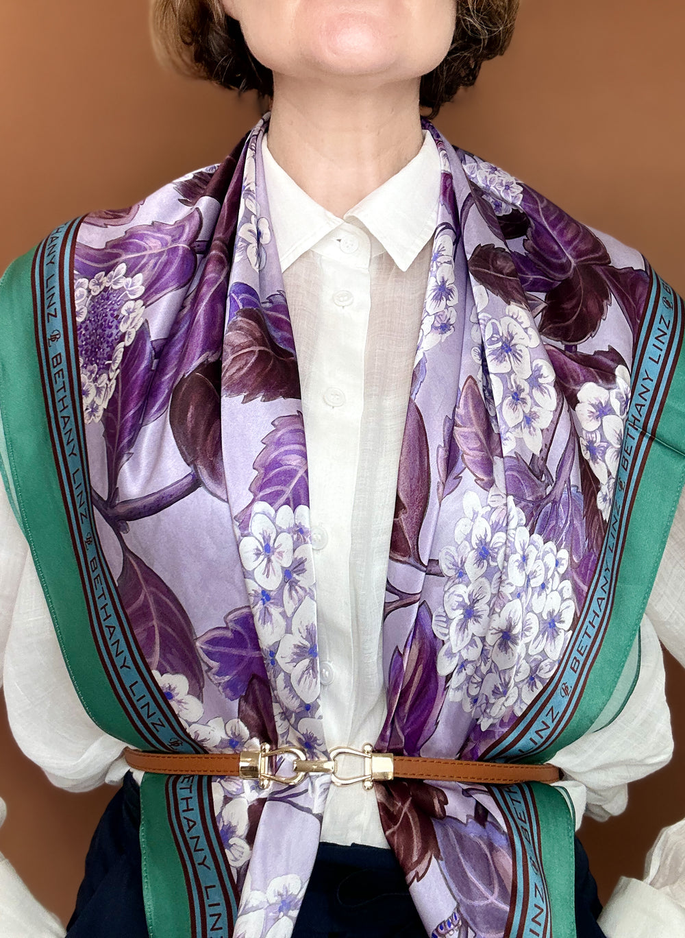 Mauve Hydrangea Silk Scarf