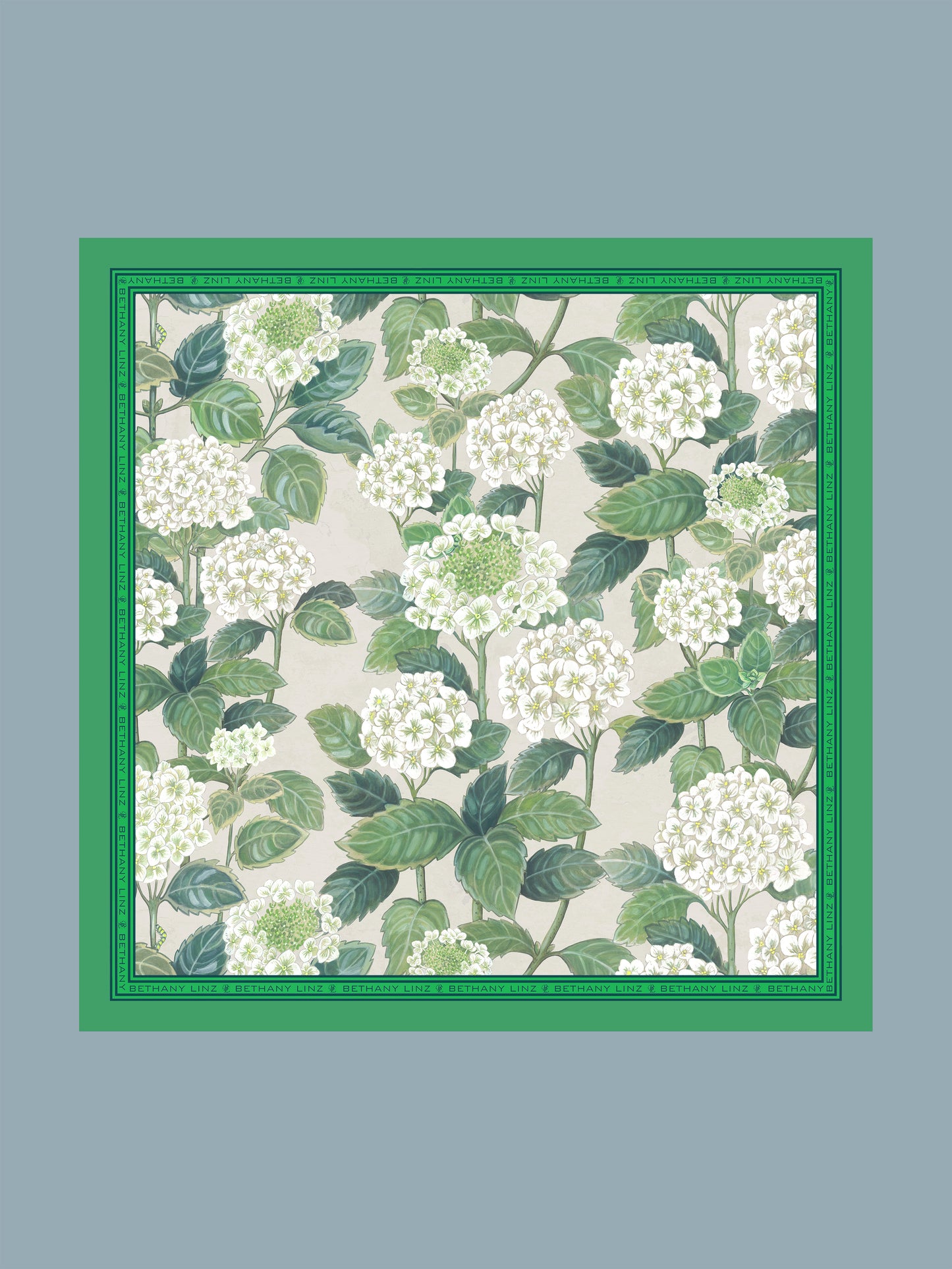 Summer Hydrangea Scarf 50cm x 50cm - NEW