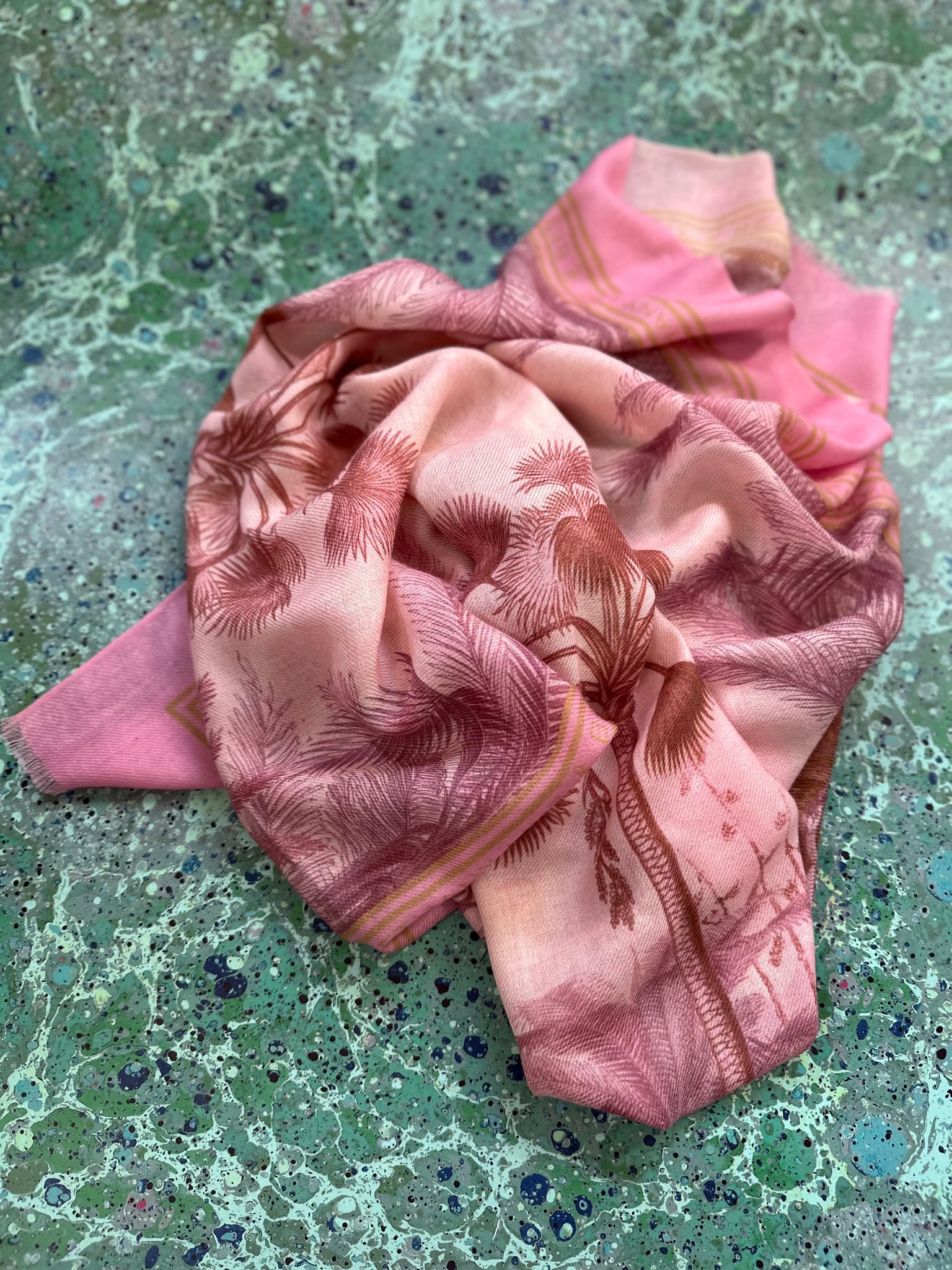 pink scarf, designer accessory, wool scarf
