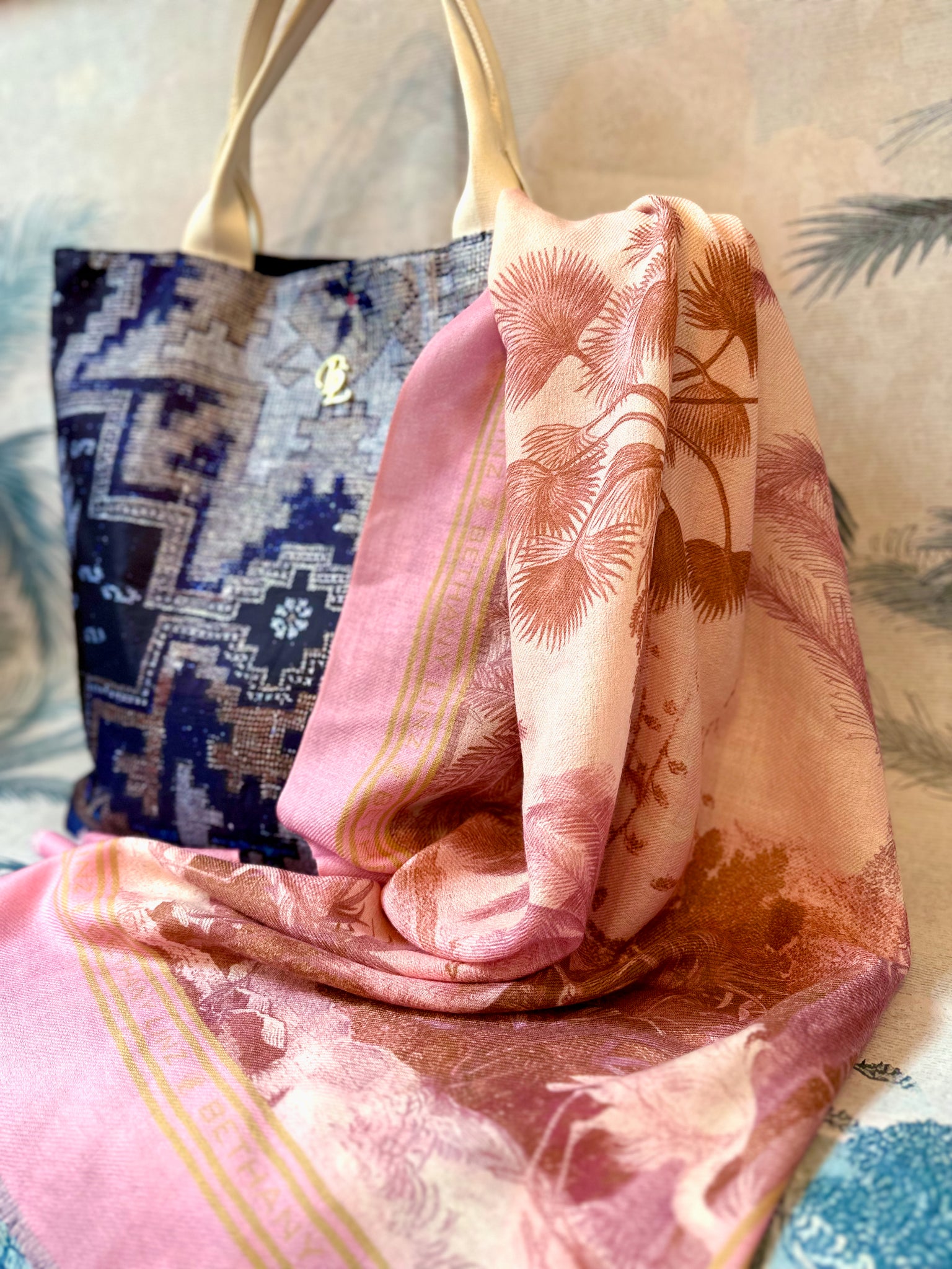 pink scarf, wool scarf, designer accessory, Bethany Linz