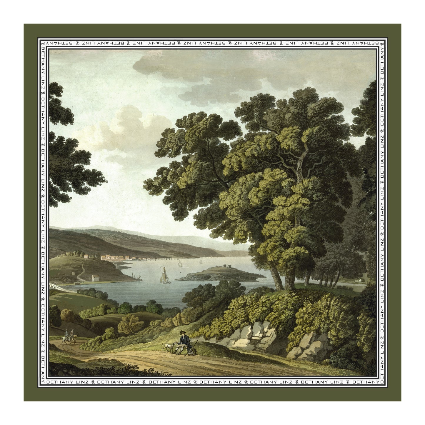 English Landscape Silk Scarf