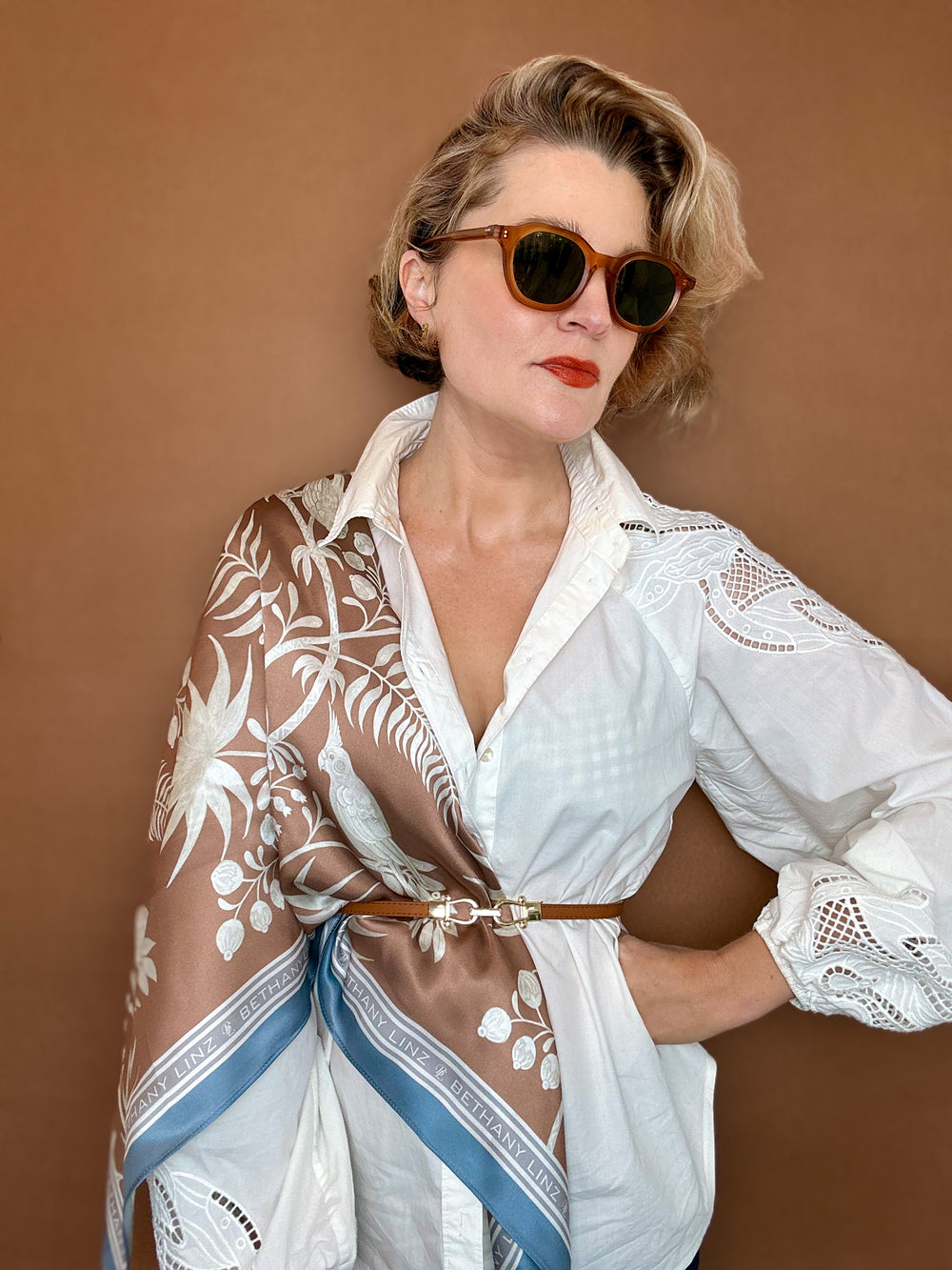 Tropicana Blush Silk Scarf