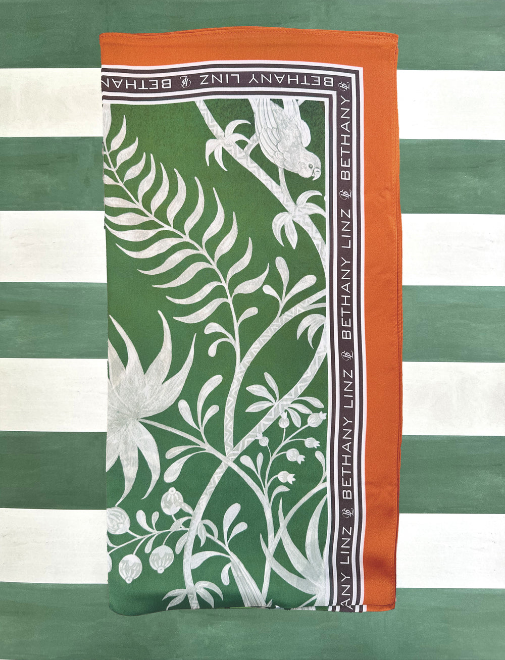 Tropicana Green Silk Scarf