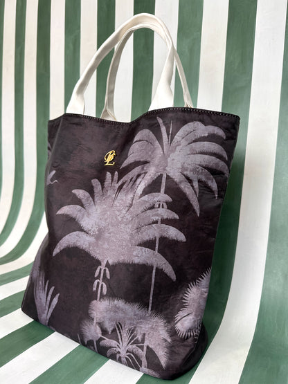 Shadow Palm Tote Bag Black